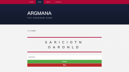 Screenshot of Argmana web app